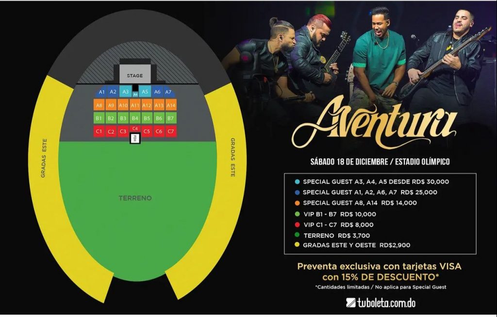 Costo De Las Boletas Del Concierto De Aventura En El Olímpico – Más Vip